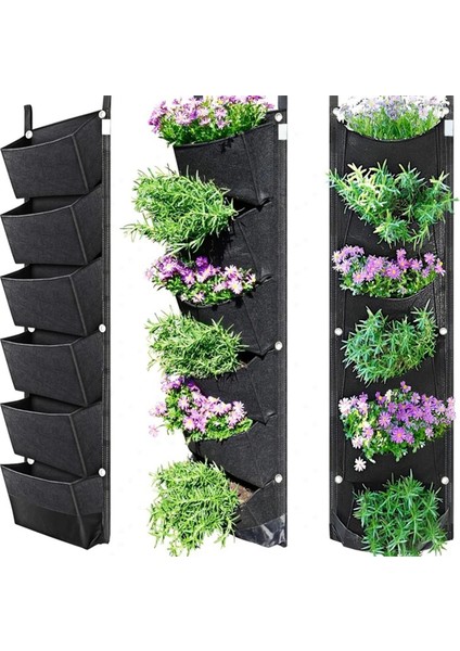 Cepli Bahçe Duvar Askılı Dikim Torbası Sebze Yeşil Bitki Yetiştirme Saksısı Siyah (Yurt Dışından) indirimleri