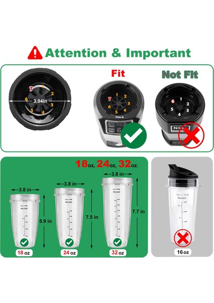 Ninja Auto Iq Için Blender Yedek Parçaları, 24OZ + 32OZ Ninja Blender Kapları, Taşınabilir Kapak Seti, Kanatçık Çıkarıcı Bıçak (Yurt Dışından) indirimleri
