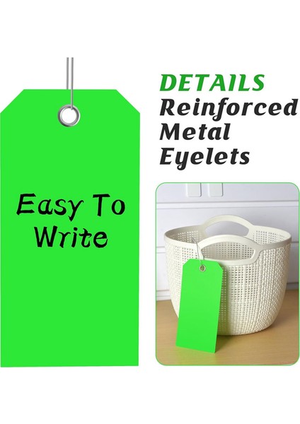 3/4 Inç x 2 3/8 Inç Neon Nakliye Etiketleri, Güçlendirilmiş Delikli Boş Ağır Hizmet Tipi Askılı Etiketler, Yazılabilir Bagaj Etiketleri, A (Yurt Dışından) fırsatları