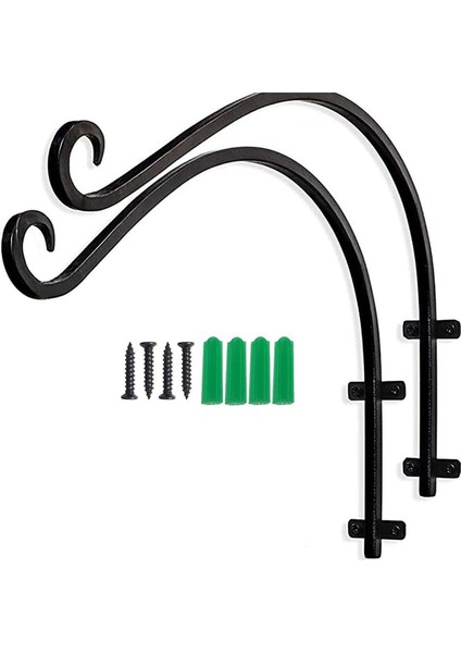 2 Adet Ağır Hizmet Tipi Asılı Bitki Braketi, Çiçek Sepeti ve Kuş Yemliği Asmak Için 16 Inç Dış Mekan Duvara Kavisli Askı Braketi (Yurt Dışından) fiyatları