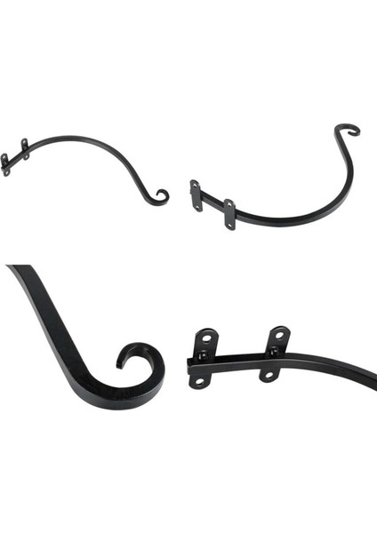 2 Adet Ağır Hizmet Tipi Asılı Bitki Braketi, Çiçek Sepeti ve Kuş Yemliği Asmak Için 16 Inç Dış Mekan Duvara Kavisli Askı Braketi (Yurt Dışından) indirimleri