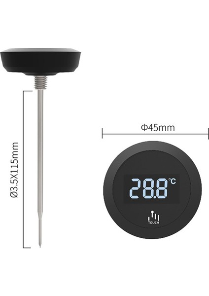 Kahve Süt Sürahisi Için Paslanmaz Çelik Problu Dijital Dokunmatik Ekranlı Termometre IP65 Su Geçirmez Termometre (Yurt Dışından)