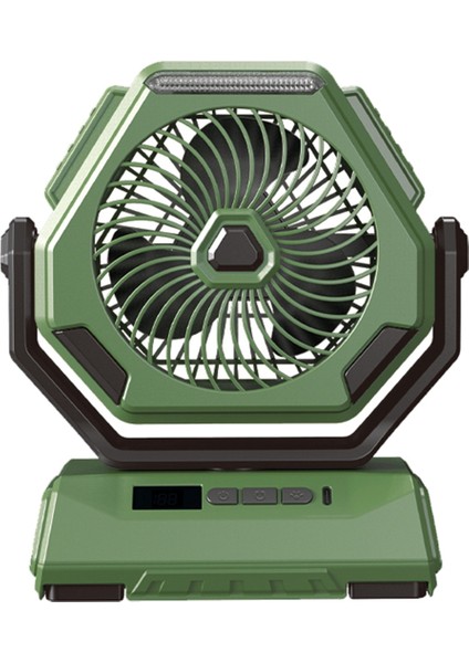 Açık Hava Kamp Vantilatörü 6000MAH Şarj Edilebilir Tavan Salınımlı Vantilatör Taşınabilir Klima Hava Soğutucu Aydınlatmalı-B (Yurt Dışından)