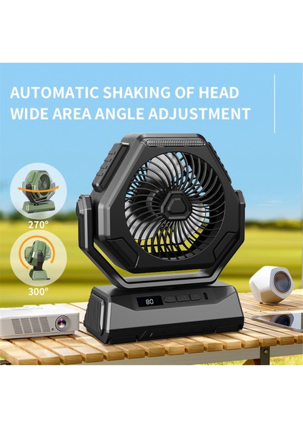 Açık Hava Kamp Vantilatörü 6000MAH Şarj Edilebilir Tavan Salınımlı Vantilatör Taşınabilir Klima Hava Soğutucu Aydınlatmalı-B (Yurt Dışından) fiyatları