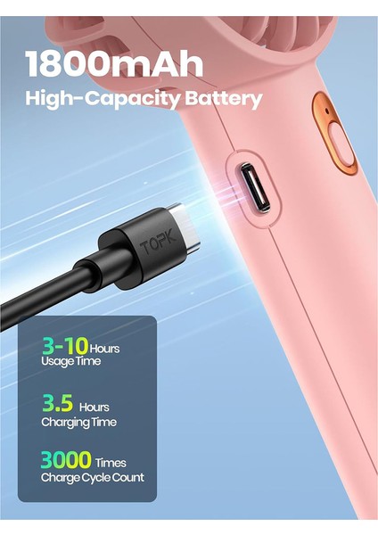 Adet Mini Taşınabilir Vantilatör, USB Şarj Edilebilir El Vantilatörü 3 Hızlı Kişisel Küçük Masa Vantilatörü Kadınlar Için Seyahat Iç Mekan Dış Mekan (Yurt Dışından) modelleri