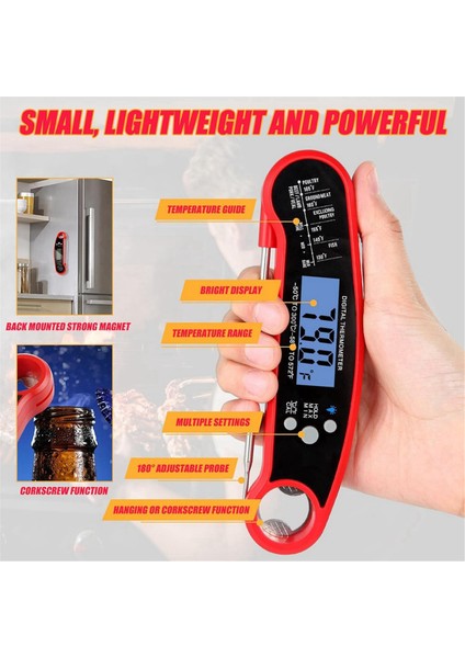 Dijital Et Termometresi, Anında Okunan Katlanabilir Problu Gıda Termometresi, Ev Dış Mekan Için Pişirme Termometresi (Yurt Dışından) fiyatları