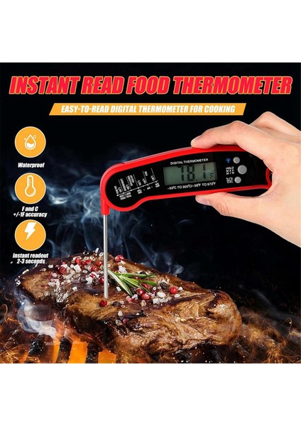 Dijital Et Termometresi, Anında Okunan Katlanabilir Problu Gıda Termometresi, Ev Dış Mekan Için Pişirme Termometresi (Yurt Dışından) modelleri