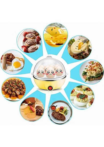 Hızlı Yumurta Pişirici: Haşlanmış Yumurta, Haşlanmış Yumurta, Çırpılmış Yumurta ve Sarı Ab Fişi Için 7 Yumurta Kapasiteli Elektrikli Yumurta Pişirici (Yurt Dışından) modelleri