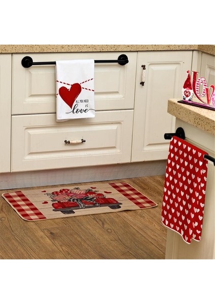 Sevgililer Günü Mutfak Havlusu 2'li Set, Sevgililer Günü Aşk Temalı Bulaşık Havluları 3D Baskılı Havlular (B) (Yurt Dışından) fırsatları