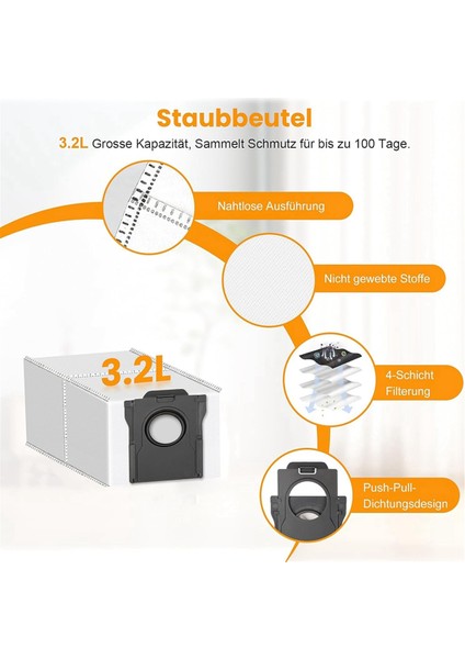 Dreame X40 Ultra COMPLETE/X40 MASTER/L40 Ultra Robot Süpürge Parçaları Için 20 Adet Ana Yan Fırça Paspas Bezi Toz Torbaları Filtreler (Yurt Dışından) fırsatları