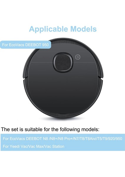 Ecovacs Deebot N8, N8+, N8 Pro+, T8, T8AIVI, T5, T9, N7, 920, 950 Yan Fırçalı Hepa Filtreli Robot Süpürge Aksesuarları (Yurt Dışından) modelleri