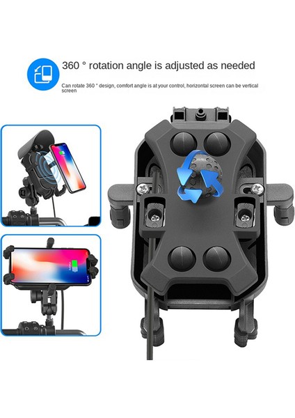 Telefon Tutucu 15W Kablosuz Şarj Cihazı USB Qc3.0 Hızlı Şarj Bisiklet Akıllı Telefon 360° (Yurt Dışından) fırsatları