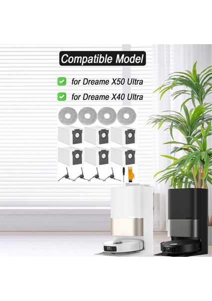 Dreame X50 Ultra Robot Süpürge Aksesuarları, Dreame X40 Ultra Yedekleri, Toz Torbaları, Paspas Pedleri, Yan Fırçalar (Yurt Dışından) modelleri