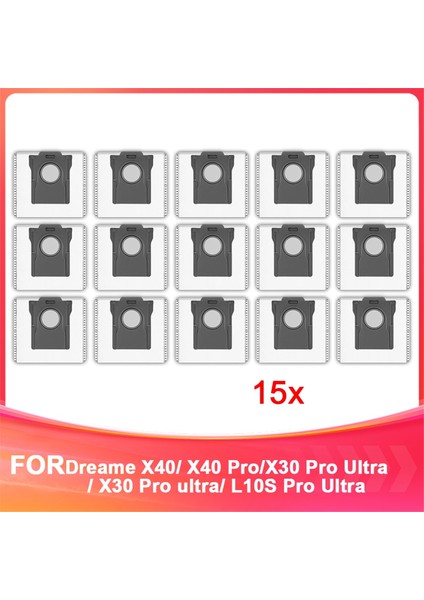 Dreame X40/ X40 Pro/ X30 Pro Ultra/ L10S Pro Ultra Robot Süpürge, Vakum Torbaları Için Uyumlu Yedek Toz Torbaları (Yurt Dışından)