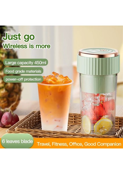 Kablosuz Taşınabilir Meyve Mikseri Juicy Blender Sıkacağı Makinesi USB Şarjlı Taşınabilir El Sıkacağı Yeşil (Yurt Dışından) fırsatları
