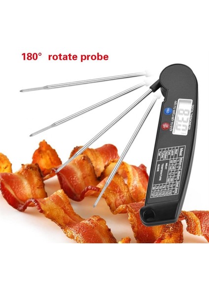 LCD Dijital Gıda Et Termometresi Katlanabilir Prob Hindi Balık Sığır Et Mutfak Pişirme Barbekü Izgara Sıcaklık Test Cihazı (Yurt Dışından) indirimleri