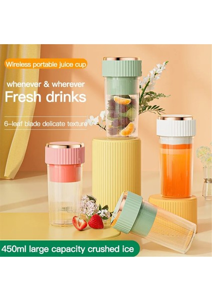 Kablosuz Taşınabilir Meyve Mikseri Juicy Blender Sıkacağı Makinesi USB Şarjlı Taşınabilir El Sıkacağı Pembe (Yurt Dışından) indirimleri