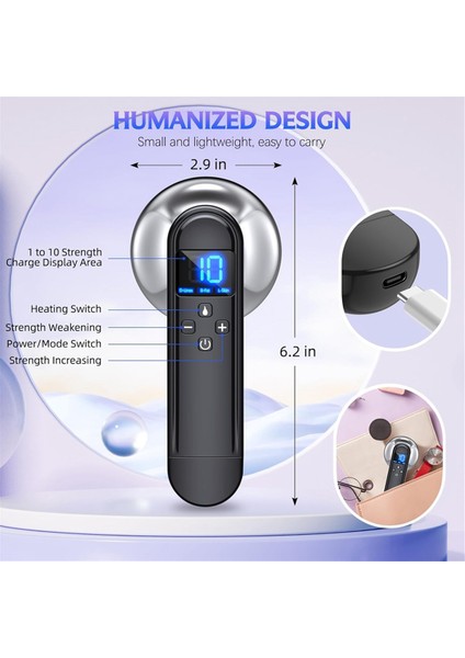 Vücut Şekillendirme Makinesi - Profesyonel El Tipi Kablosuz Selülit Masaj Aleti - Karın, Boyun, Bacaklar, Kalça, Kollar Için Uygun (Yurt Dışından) fiyatları