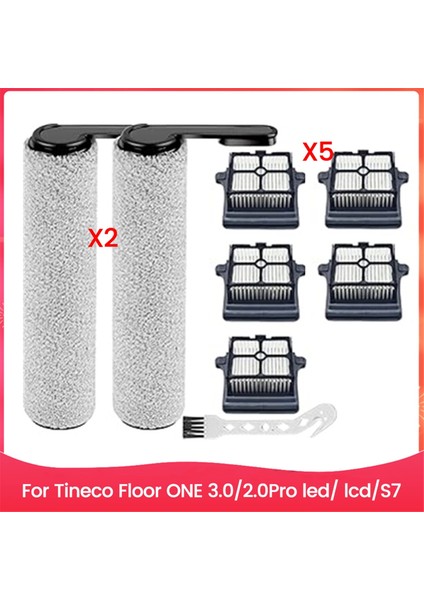 8 Adet Silindir Fırça Hepa Filtre Yedek Parçaları Tineco Floor One S7 Flashdry Islak Kuru Elektrikli Süpürge Aksesuarları (Yurt Dışından)