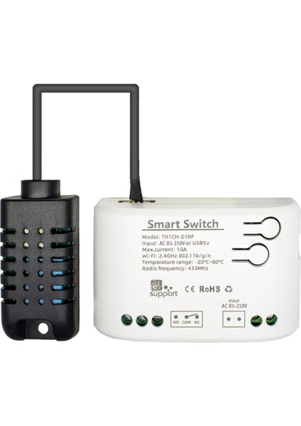 Akıllı Wifi Sıcaklık Nem Anahtarı Pasif Kuru Kontak Röle Termostat Monitör Sıcaklık Sensörü B (Yurt Dışından)