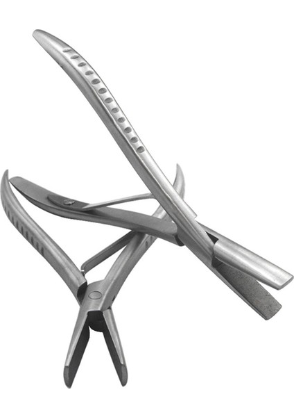 7 Inç Düz Dişler Gümüş Paslanmaz Çelik Kelepçe Saç Uzatma Pensesi Pürüzsüz Yivler Keratin Saç Uzatma Aletleri (Yurt Dışından) fırsatları