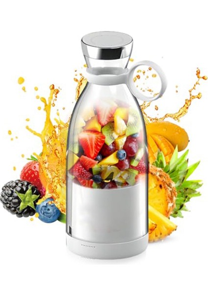 Taşınabilir Meyve Suyu Blenderı Taşınabilir Şarj Edilebilir Meyve Suyu Sıkacağı Kupası Seyahat Kupası ve Kapaklı Meyve Suyu ve Smoothie Yapımı Için 420ML A (Yurt Dışından)