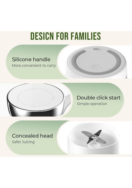 Taşınabilir Meyve Suyu Blenderı Taşınabilir Şarj Edilebilir Meyve Suyu Sıkacağı Kupası Seyahat Kupası ve Kapaklı Meyve Suyu ve Smoothie Yapımı Için 420ML A (Yurt Dışından) fiyatları