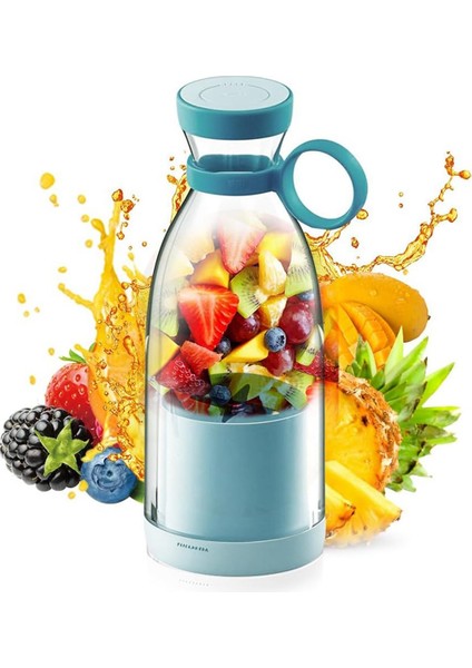 Taşınabilir Meyve Suyu Blenderı Taşınabilir Şarj Edilebilir Meyve Suyu Sıkacağı Kupası Seyahat Kupası ve Kapaklı Meyve Suyu ve Smoothie Yapımı Için 420ML B (Yurt Dışından)