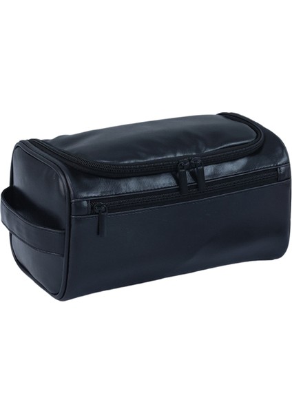 Unisex Vintage Lüks Tuvalet Çantası Seyahat Gerekli Iş Kozmetik Makyaj Çantaları Askılı Depolama Düzenleyici Çantalar Siyah (Yurt Dışından)