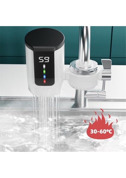 Sıcak Su Isıtıcı Musluğu Büyük Ekran Dinamik Dijital Ekran Banyo Mutfak Sıcak Su Isıtıcısı Ab Fişi (Yurt Dışından) indirimleri