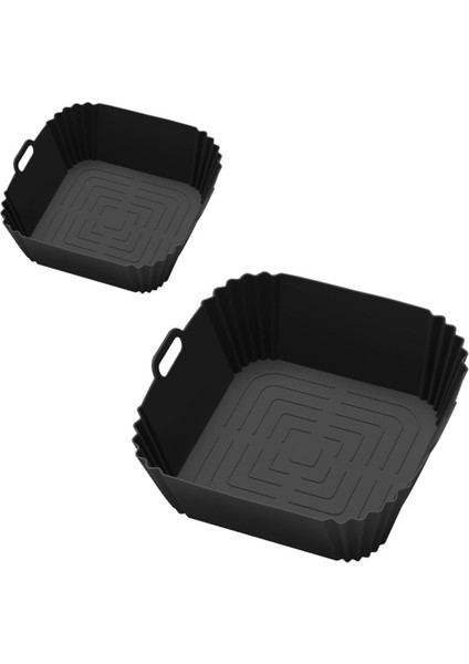 Ninja Crispi FN101GY Hava Fritözü Için 2 Adet Silikon Kaplamalar Yeniden Kullanılabilir Hava Fritözü Tencere Fırın Kaplamaları Derin Fritöz Parçaları B (Yurt Dışından)