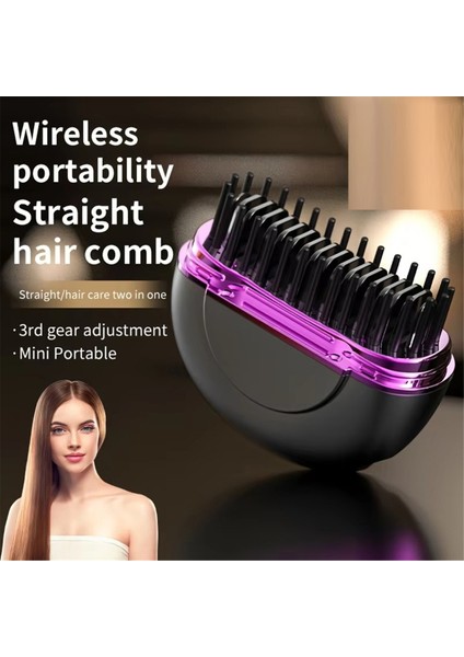 Kablosuz Şarj Edilebilir Seyahat Dostu Taşınabilir Iyonik Saç ve Sakal Düzleştirici Fırça, Mini Saç Şekillendirici (Yurt Dışından) fiyatları