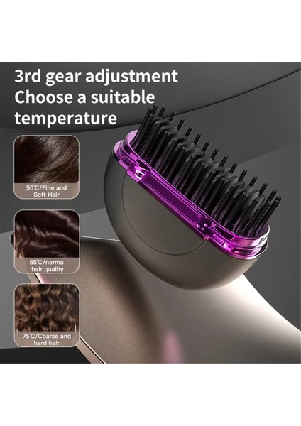 Kablosuz Şarj Edilebilir Seyahat Dostu Taşınabilir Iyonik Saç ve Sakal Düzleştirici Fırça, Mini Saç Şekillendirici (Yurt Dışından) fırsatları