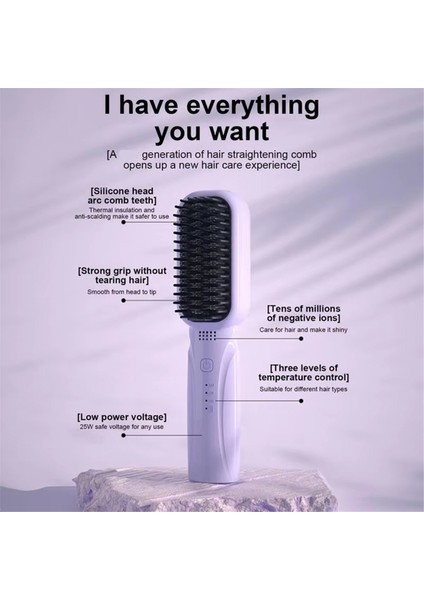 Profesyonel Saç Düzleştirici Elektrikli Sıcak Tarak, Hızlı Isınma, Kişisel Bakım Için Çok Işlevli Saç Şekillendirme Fırçası (Yurt Dışından) indirimleri