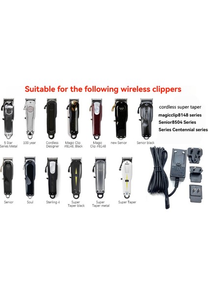 Wahl 8148/8504/8591/8509/1919/2241/2240/8171 Tıraş Makinesi Düzeltici Şarj Cihazı Abd Fişi Için Şarj Tabanlı Saç Kesme Makinesi Adaptörü (Yurt Dışından) fiyatları