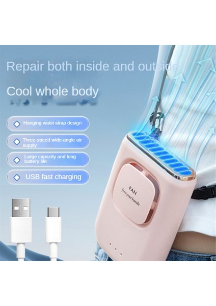 Taşınabilir Vantilatör, Kişisel Bel Vantilatörü, Eller Serbest Boyun Askılı Vantilatör, Kamp ve Inşaat Alanları Için Giyilebilir Kemer Vantilatörü, Pembe (Yurt Dışından) fırsatları