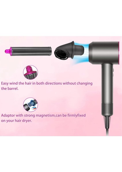 40MM Uzun Saç Kıvırma Fıçıları Dyson SHS01 HS05 Şekillendirici Ek Parçası Adaptörü Dönüştürücü Saç Kurutma Makinesi B (Yurt Dışından) modelleri