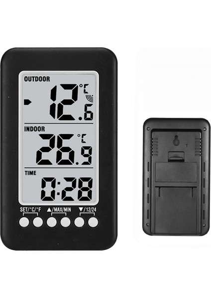 Saat Fonksiyonlu Dijital Termometre Ölçer Dış Mekan Iç Mekan LCD Kablosuz Sıcaklık Termometreleri Hava Istasyonu (Yurt Dışından) modelleri