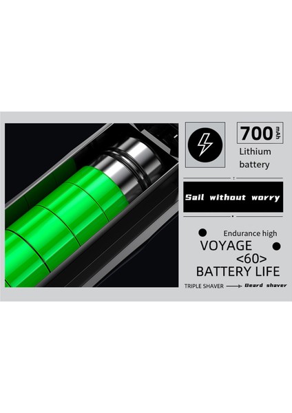 Mini 3 Başlıklı Şarj Edilebilir Tıraş Makinesi Tamamen Yıkanabilir Taşınabilir Erkek Elektrikli Tıraş Makinesi, Lacivert (Yurt Dışından)