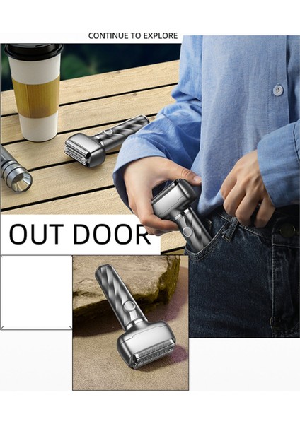 Mini 3 Başlıklı Şarj Edilebilir Tıraş Makinesi Tamamen Yıkanabilir Taşınabilir Erkek Elektrikli Tıraş Makinesi, Lacivert (Yurt Dışından) fırsatları