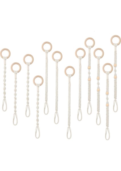 12 Adet Bağlanabilir Makrome Bitki Askısı Uzatıcı Saksı Tutucu Uzatıcı Makrome Bitki Tutucu El Yapımı Dokuma Askı (Yurt Dışından)