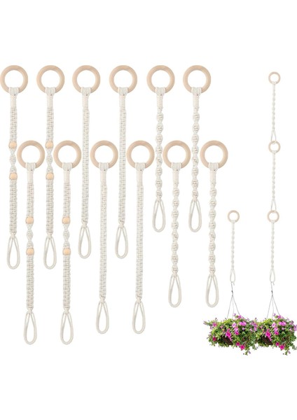 12 Adet Bağlanabilir Makrome Bitki Askısı Uzatıcı Saksı Tutucu Uzatıcı Makrome Bitki Tutucu El Yapımı Dokuma Askı (Yurt Dışından) fiyatları