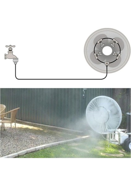 Dış Mekan Sisleme Fanı Kiti, Soğutma Sistemi Için 9,8 Ft (3 Metre) Sprey Halkası Sisleme Hattı, Dış Mekanı Soğutmak Için (Siyah) (Yurt Dışından) fırsatları