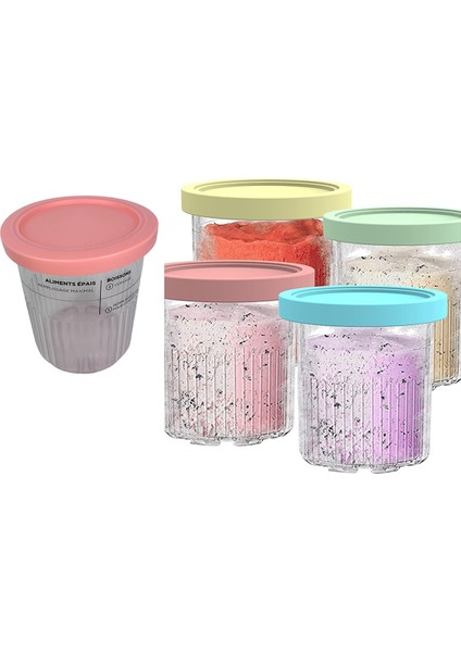Ninja Creami Deluxe 5'li Paket Için Kapaklı 800 ml Pint Yedek Kap, NC500 NC501 Serisiyle Uyumlu (Yurt Dışından)