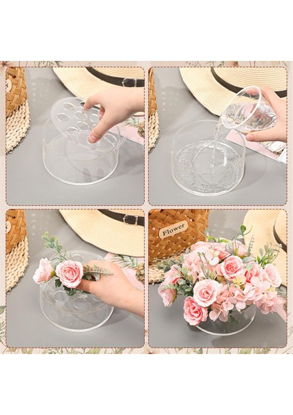 Yemek Masası Dekorasyonu Için 3 Adet Akrilik Çiçek Orta Parçası Düğün Yuvarlak Çiçek Vazosu 12 Delikli Orta Parça Vazolar (Yurt Dışından) modelleri