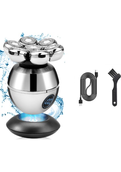 Kel Erkekler Için Elektrikli Kafa Tıraş Makinesi 7d Yüzer Kesici Sakal Düzeltici Su Geçirmez Tıraş Makinesi USB Şarjlı Düzeltici (Yurt Dışından)