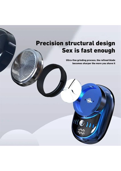 Elektrikli Tıraş Makinesi USB Şarj Edilebilir Dijital Ekranlı Erkek Seyahat Taşınabilir Çıkarılabilir Tıraş Makinesi Sakal ve Kıl Düzeltici, B (Yurt Dışından)