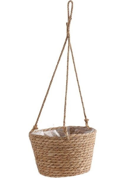 Bahçe Askılı Saksı Makrome Bitki Saklama Sepeti Jüt Halat Dokuma Iç Mekan Dış Mekan Çiçek Saksısı Tutucu Birincil Renk L (Yurt Dışından)