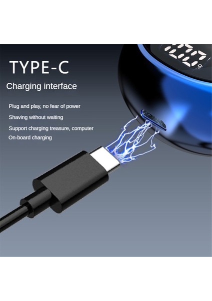 Elektrikli Tıraş Makinesi USB Şarj Edilebilir Dijital Ekranlı Erkek Seyahat Taşınabilir Çıkarılabilir Tıraş Makinesi Sakal ve Kıl Düzeltici, B (Yurt Dışından) indirimleri