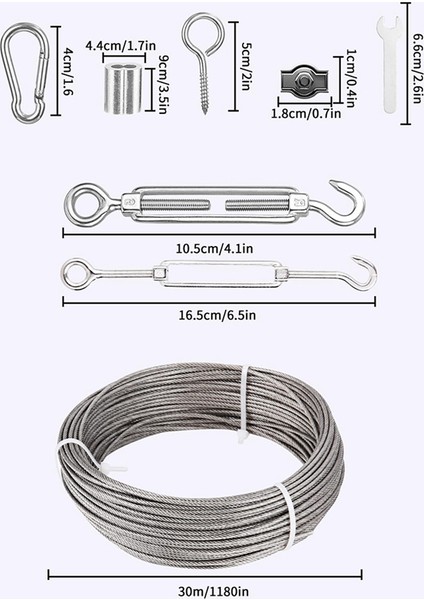 30M 2mm Tel Halat, Paslanmaz Çelik Bahçe Teli, Gergili Tel Gergisi, Tırmanıcı Bitkiler, Çit ve Işık Zincirleri Için (Yurt Dışından) fiyatları